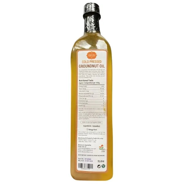 Pandit Cold Pressed Groundnut Oil 1L bottle