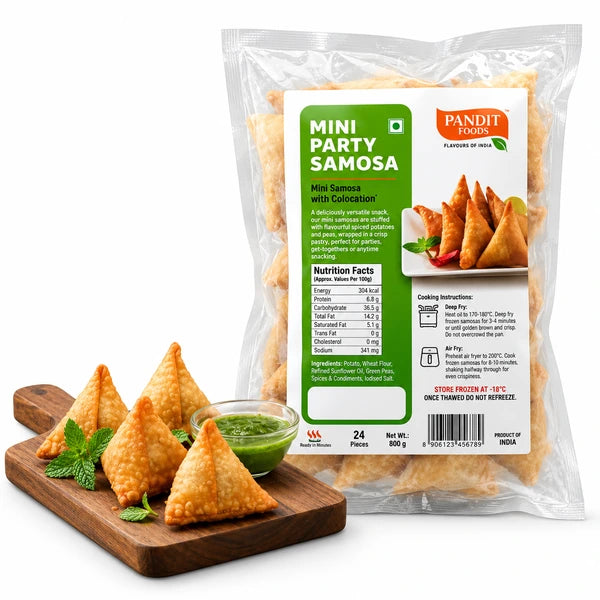 Pandit Foods Mini Party Samosa Frozen 24pcs 600g