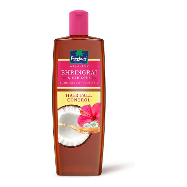 Parachute Bhringraj and Hibiscus Hair Oil 300ml bottle on white background