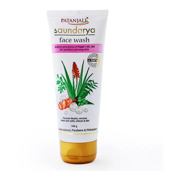 Patanjali Saundarya deep cleansing face wash, 100g tube