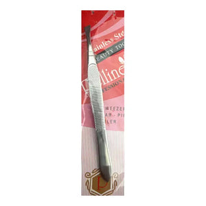 Pelline stainless steel tweezer plucker in red retail pack