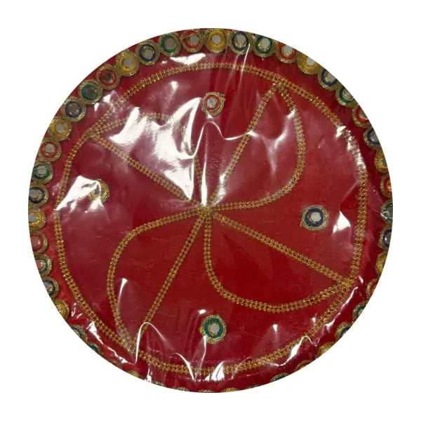 Red and gold Pooja Thali Design 5, one piece