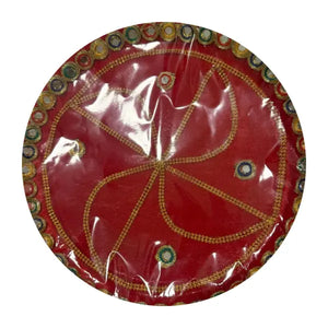 Red and gold Pooja Thali Design 5, one piece