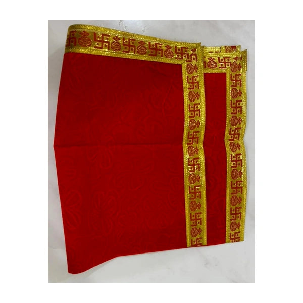 Puja Aasan Velvet Red – 24 × 29cm