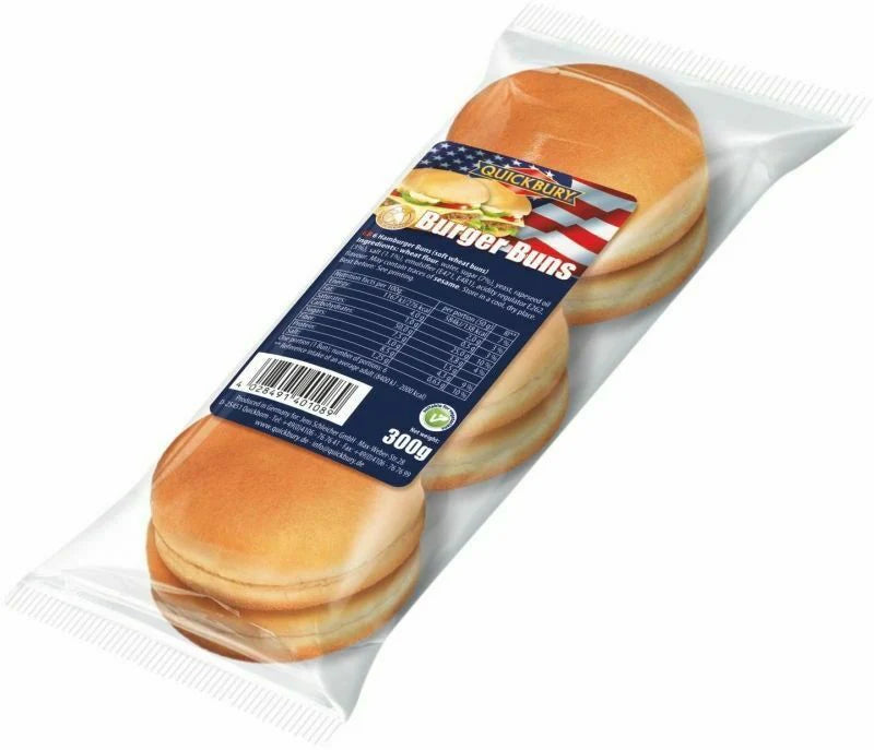 Quickbury Plain Burger Buns - 300g