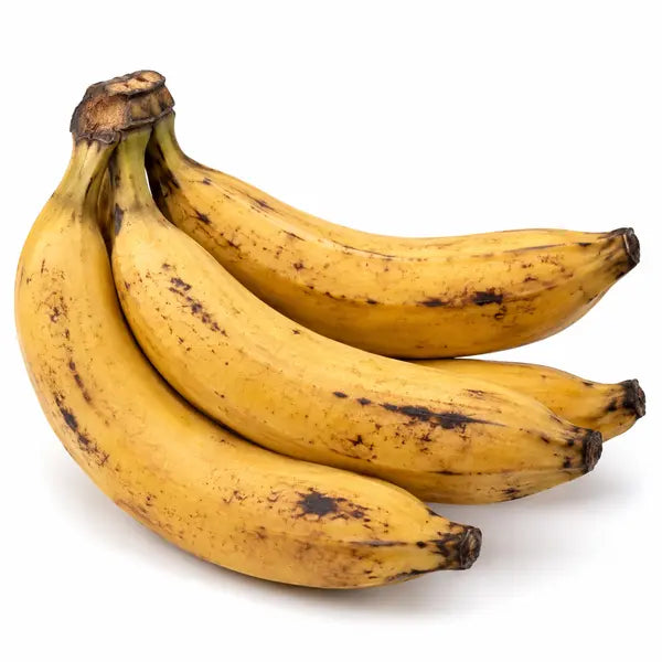 Fresh ripe yellow plantains on a white background