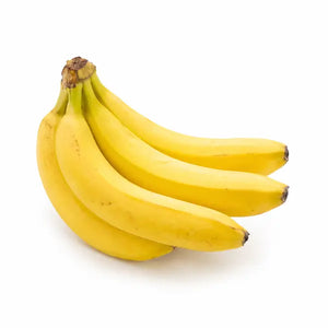Fresh ripe yellow bananas on a white background