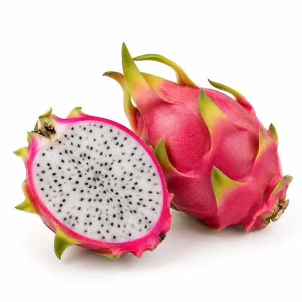 Fresh dragon fruit on a white background