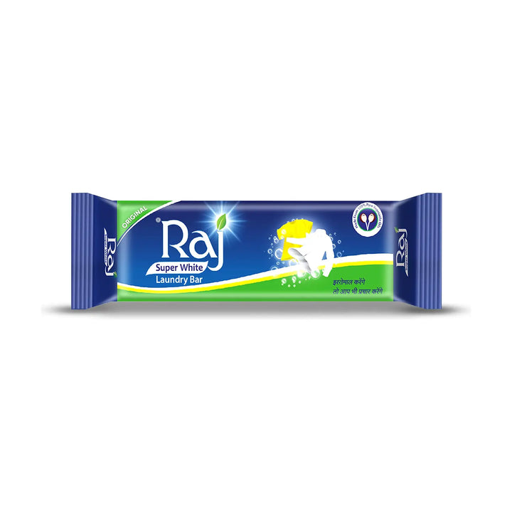 Raj Laundry Soap Bar pack shown front-facing on white background