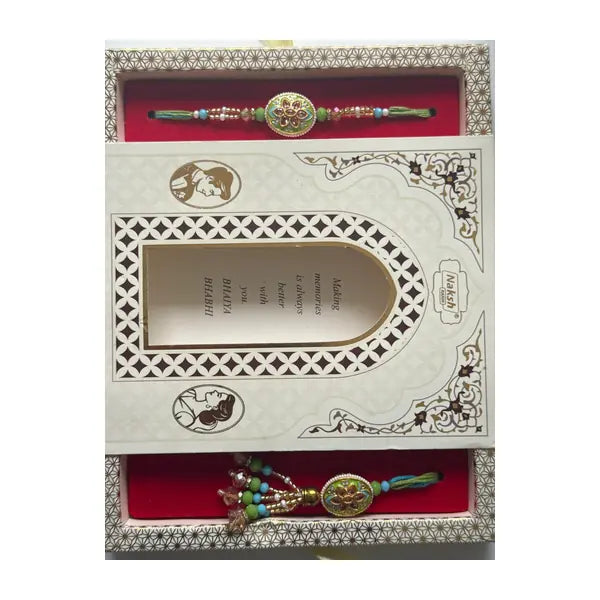 Rajwada Bandhan green Bhaiya Bhabhi Rakhi gift box