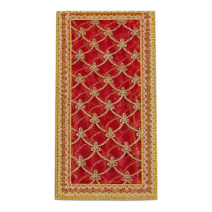 Red Mata Ki Chunni design 2 with gold embroidered butterfly pattern