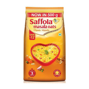 Saffola Classic Masala Oats family-size 500g pouch pack