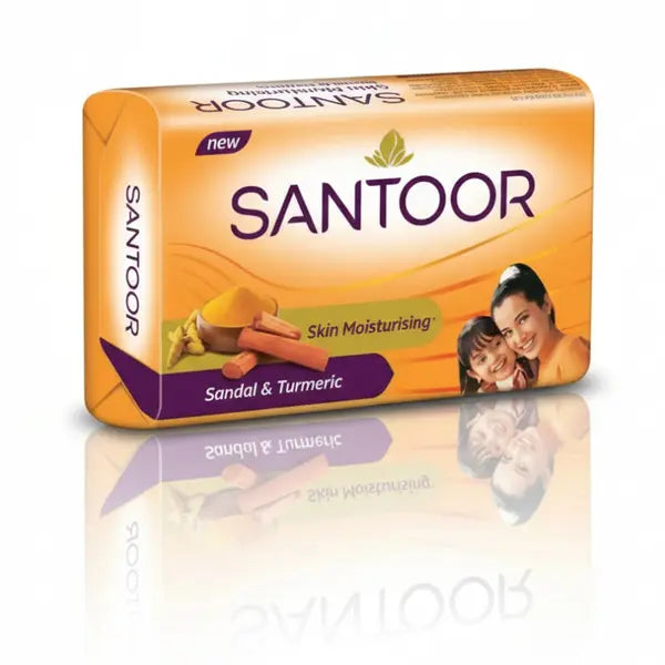Santoor sandal and turmeric bathing soap bar, 100g
