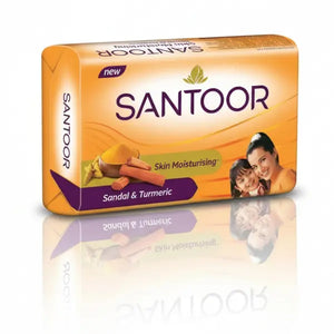Santoor sandal and turmeric bathing soap bar, 100g