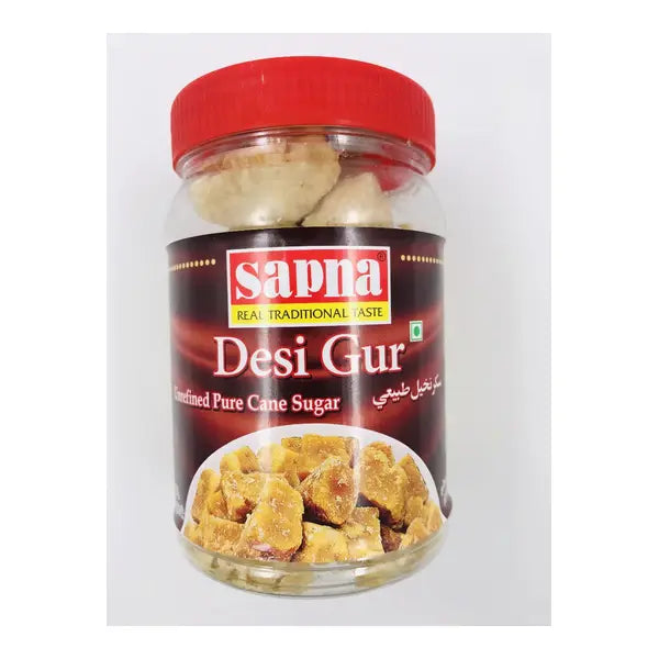 Sapna Desi Gur traditional cane jaggery jar 500g