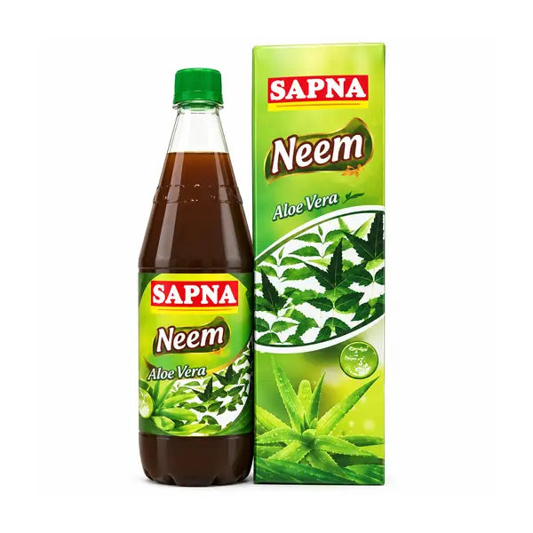 Sapna Neem Leaf with Aloe Vera Juice 750ml bottle and carton on white background