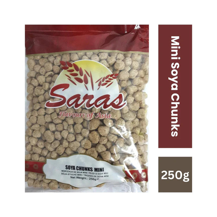 Saras mini soya chunks dried soy protein nuggets pack 250g