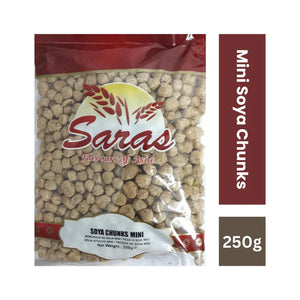 Saras mini soya chunks dried soy protein nuggets pack 250g