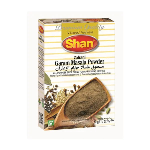 Shan Zafrani Garam Masala Powder spice box, 50g
