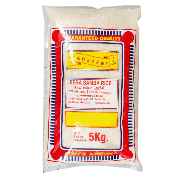 Shankar Jeera Samba Rice 5kg bag on a white background