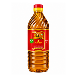 Shankar mustard oil 1L bottle with red cap