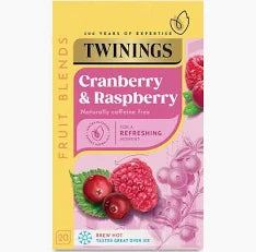 Shop Twinnings Cranberry & Raspberry (20 Bags) - 40g at Grocerywala