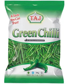 Taj Whole Green Chilli Frozen - 300g