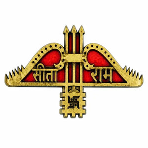 Shubh Sita Ram Door Hanging in red and gold