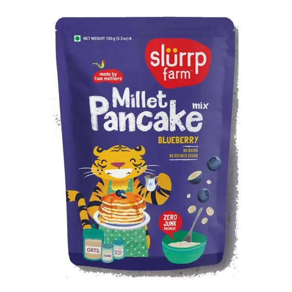 Slurrp Farm blueberry millet pancake mix pouch, 150g