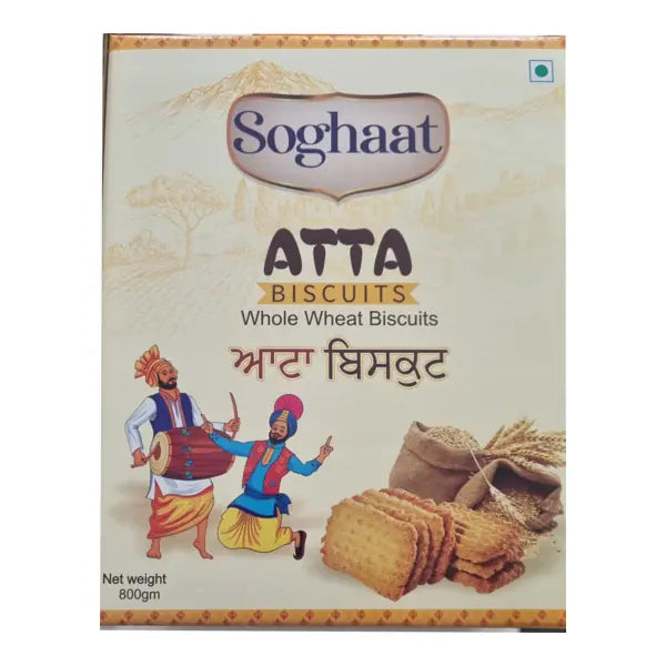 Soghaat whole wheat atta biscuits retail box, 800g