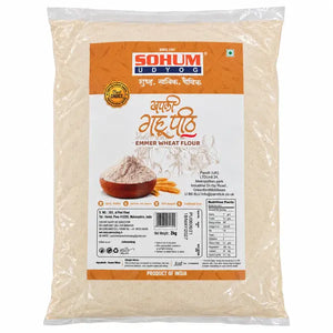 Sohum Khapli Gahu Atta Emmer Wheat Flour 2kg bag, front of pack