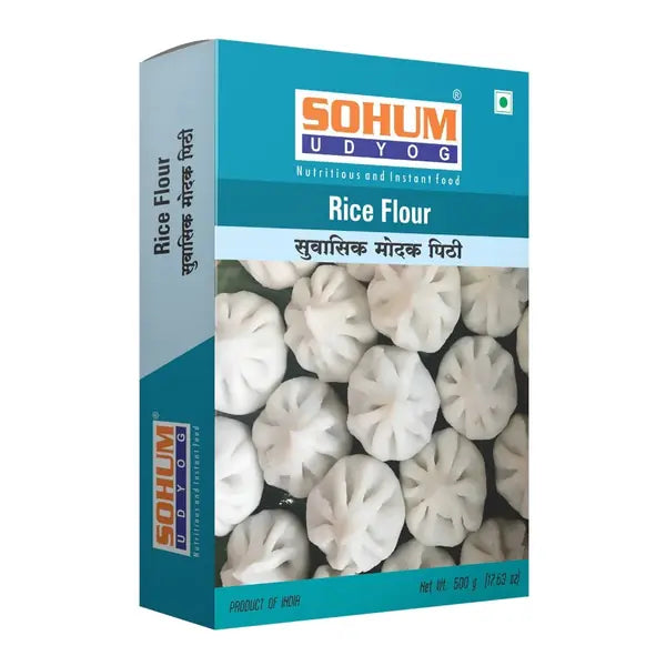 Sohum modak rice flour retail carton, 500g pack