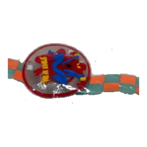 SpiderMan kids Rakhi, straightened on white background