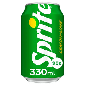 Sprite Lemon Lime soft drink, single 330ml can, price-marked 90p