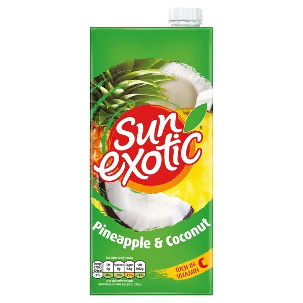 Sun Exotic pineapple and coconut fruit juice carton, 1L