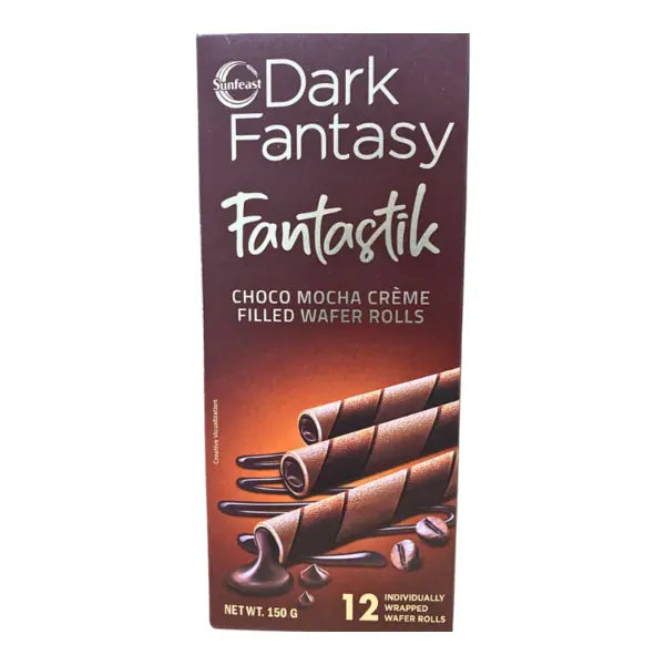 Sunfeast Dark Fantasy Choco Mocha filled wafer rolls 150g pack