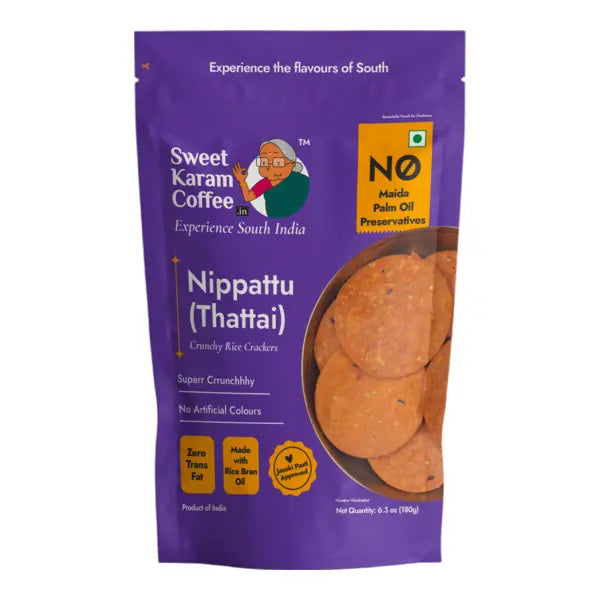 Sweet Karam Coffee nippattu thattai rice crackers, 180g