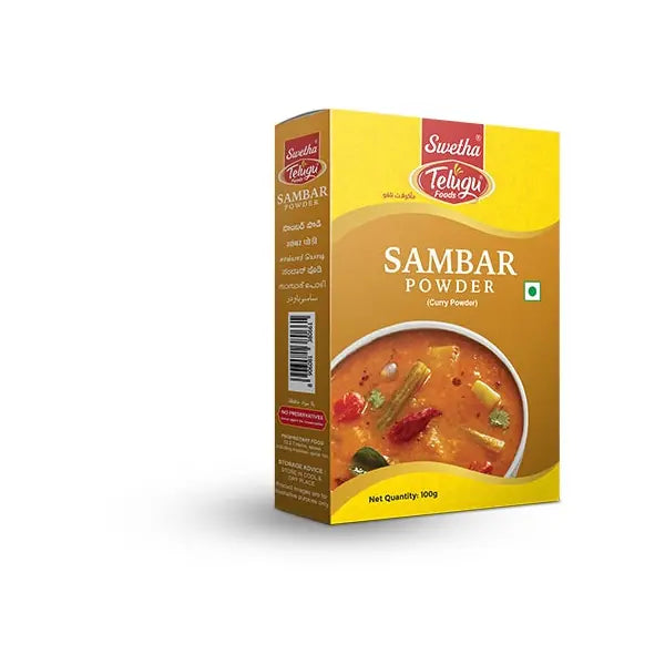 Swetha Telugu Sambar Powder South Indian spice blend 100g pack