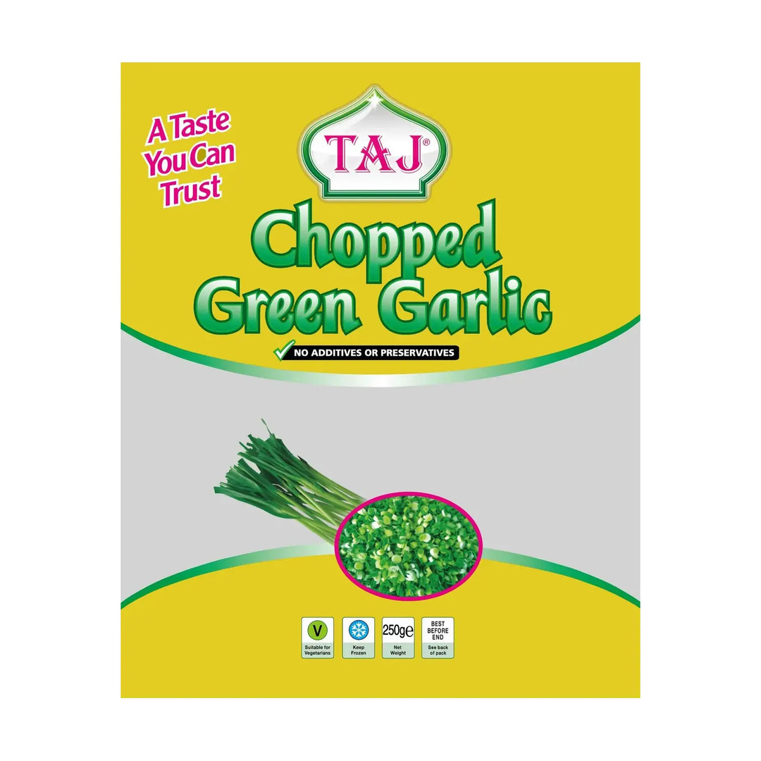 Taj Chopped Green Garlic frozen 250g yellow pack