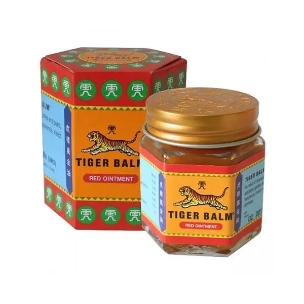 Tiger Balm Red Ointment 21ml jar and carton on white background