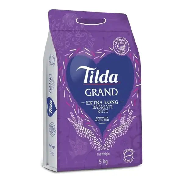 Tilda Grand Extra Long basmati rice 5kg purple bag