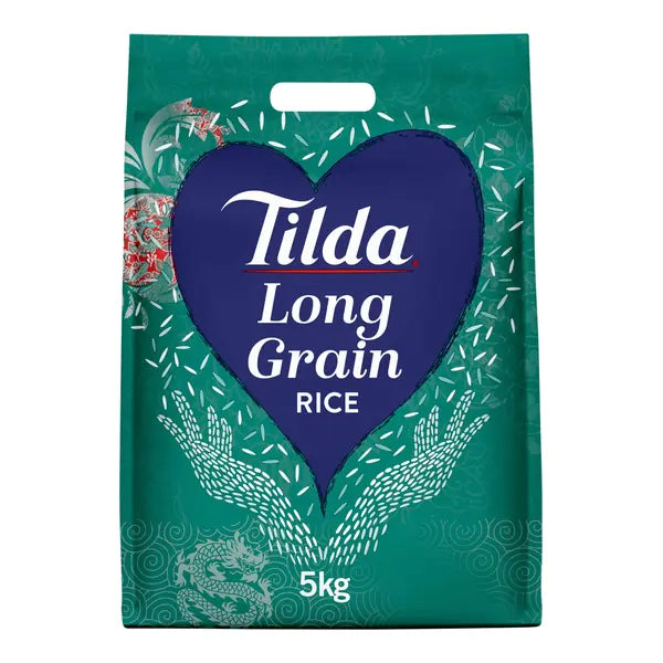 Tilda long grain white rice 5kg teal retail bag