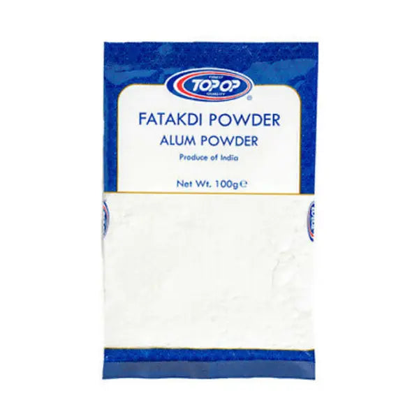 Topop Alum Powder Fatkari 100g pouch on white background