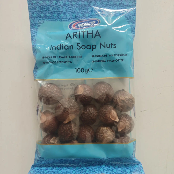 Topop Aritha Whole Indian soap nuts 100g pack shown front-facing