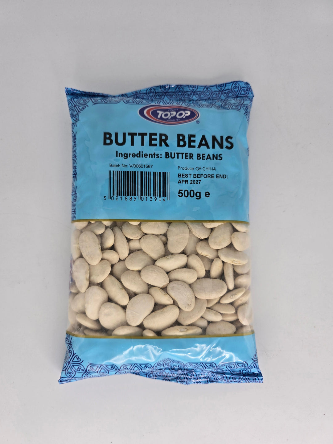Topop Butter Beans, 500g bag of dried butter beans