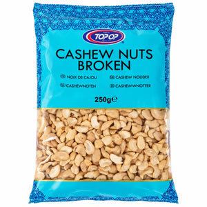 Topop Cashew Nuts Broken 250g in a blue packet