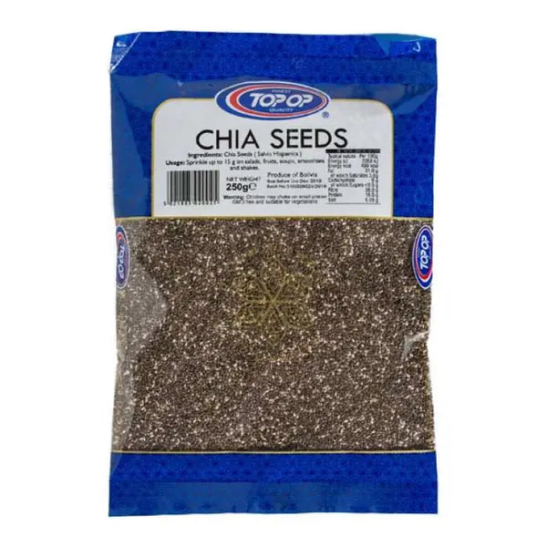 Topop chia seeds 100g blue clear-front retail packet