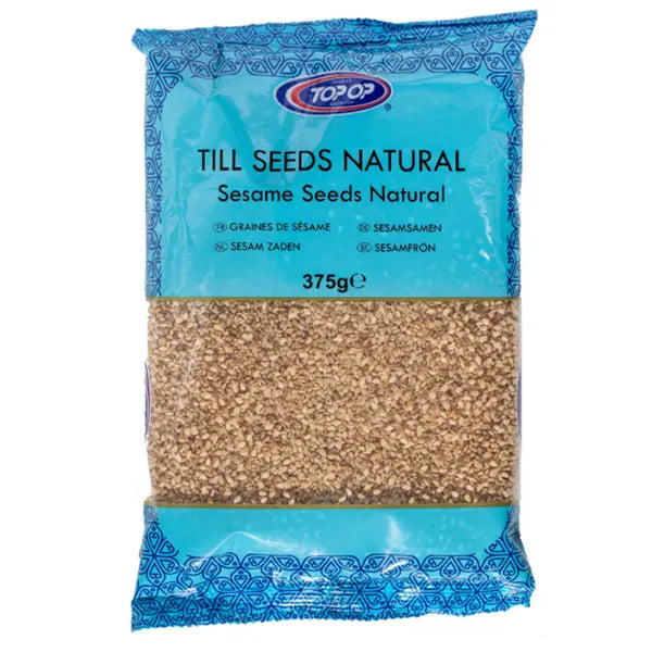 Topop natural sesame till seeds clear packet 375g
