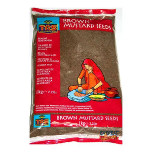 TRS brown mustard seeds 1kg whole spice retail pack