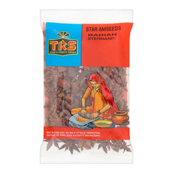TRS whole star aniseeds 50g aromatic spice retail pack